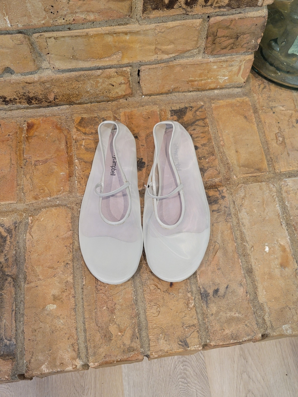 Jeffrey Campbell Light Cream Ballet Flats with Elastic Strap